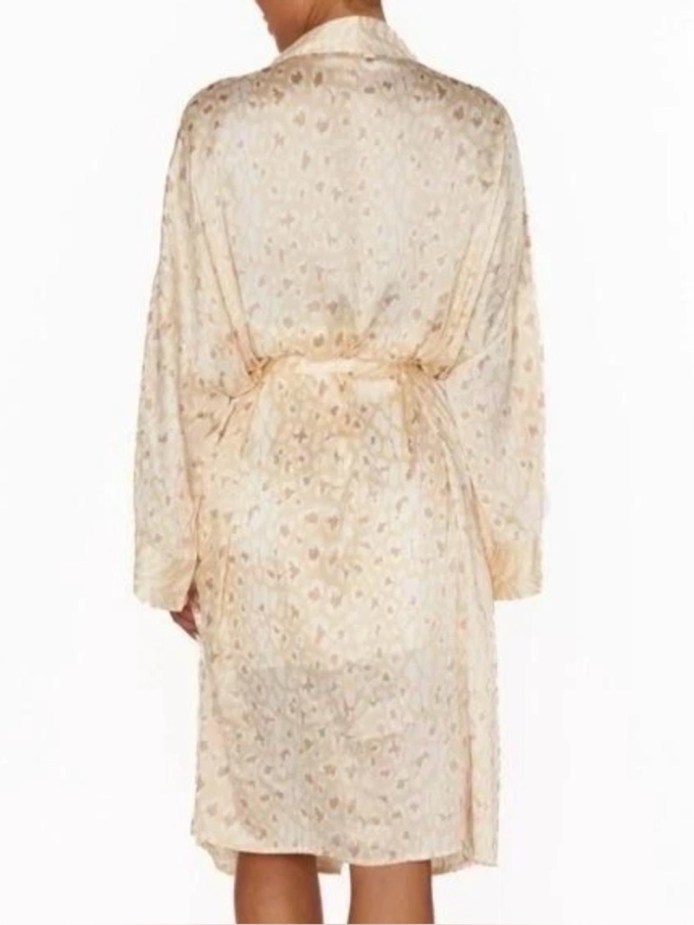 NEW Show Me Your MuMu x Curateur The Harlowe Silk Print Robe Gold Animal Print
